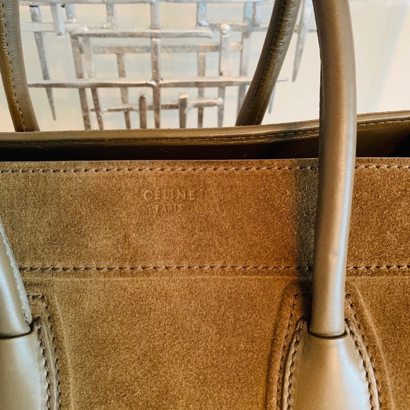 CÉLINE, A Dark Green Medium Phantom Tote bag. - Picture 5 of 8